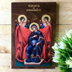 Handmade Icon of the Pregnant Virgin Mary – Christian Art