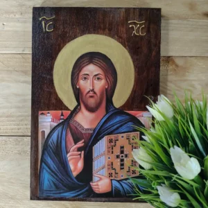 Jesus Christ of Sinai Handmade Wooden Greek Orthodox Icon