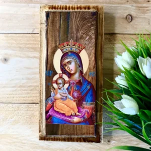 Panagia Glykofilousa Greek Orthodox Icon Icon of Virgin Mary Icon Christian Gift Sacred Art Wooden Religious Art Mother of God