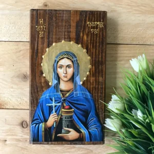 Saint Barbara the Great Martyr Handmade Wooden Icon