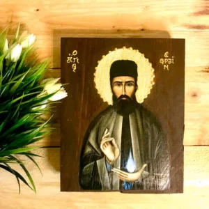 Saint Ephraim of Nea Makri Handmade Greek Orthodox Icon