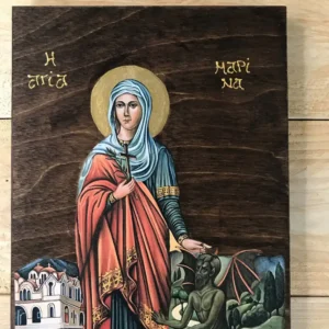 Saint Marina the Great Martyr Handmade Wooden Icon
