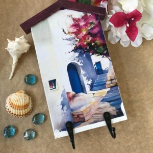 Key Holder Ιnspired From Greek Island / Key Hook / Wall Decor/ Key Holder For Wall / Greek Summer  Greek Island Decor / Key Organizer / Rack