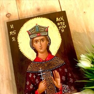 Greek Orthodox Icon of Saint Catherine the Great Martyr