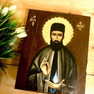 Saint Ephraim of Nea Makri Handmade Greek Orthodox Icon Christianity Art Handmade Orthodox Religious Art Christian Icon Sacred Home Decor