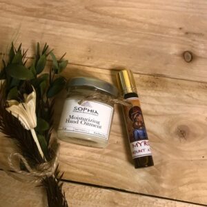 Moisturizing Beeswax Balm & Myrrh Gift Set – Handmade Natural Skincare Orthodox Gift Set Natural Ointment Myrrh Anointing Oil
