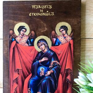 Handmade Icon of the Pregnant Virgin Mary – Christian Art