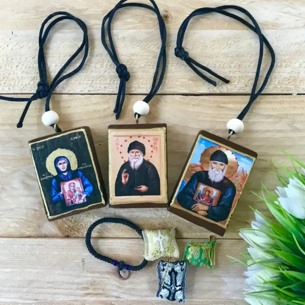 Handmade Orthodox Gift Set with Icon & Prayer Rope - Artdome Icons