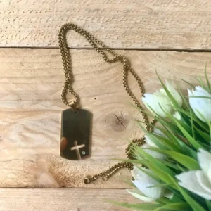 Metal Orthodox Cross Necklace With Strass – Religious Jewelry Gift