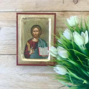 Jesus Christ Blessing Handmade Greek Orthodox Icon