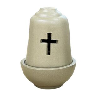 Greek Orthodox Ceramic Vigil Lamp with Cross – Oil Lamp Kantili