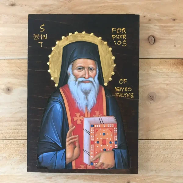 Saint Porphyrios of Kavsokalyvia Handmade Greek Orthodox Icon - Artdome ...