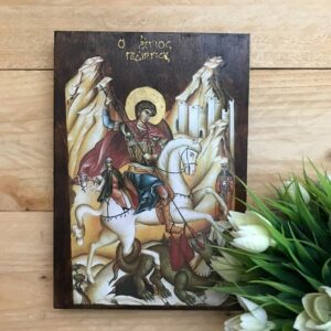 St George the Great Martyr Icon, Handmade Orthodox Icon, Religious Wall Art, Christian Home Decor, Patron Saint of Soldiers, Gift for Men