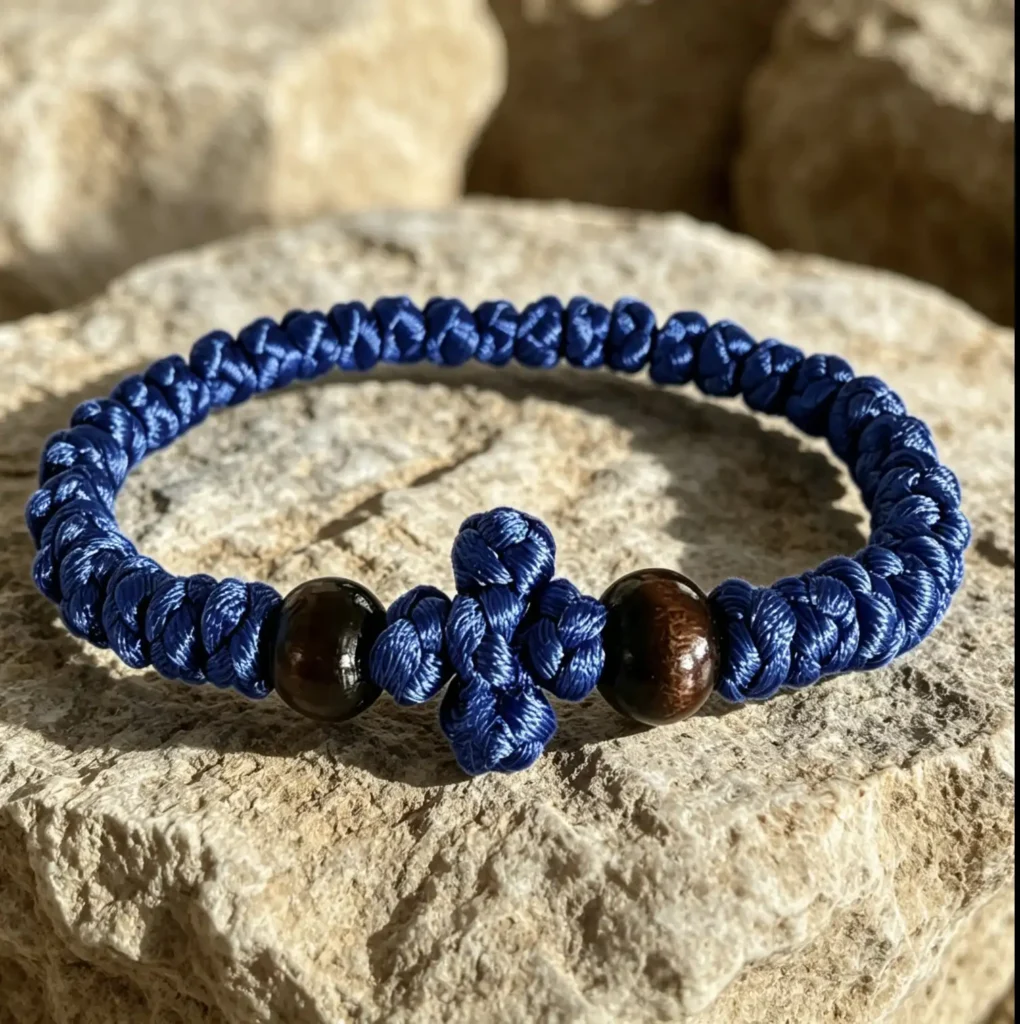 Handmade Prayer Bracelet (kompokoini) blue
