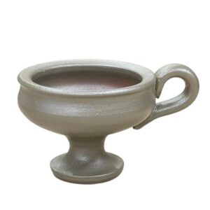 Ceramic Incense Burner Cup - Glazed Orthodox Censer - Traditional Christian Thymiato for Resin & Charcoal 9x8cm Umber Green
