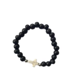 Handcrafted Elastic Prayer Bracelet with Beads and Cross