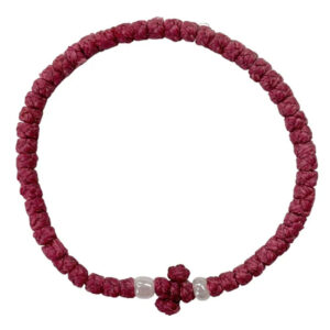 Ultra Thin Waxed Prayer Rope Bracelet - Bordo