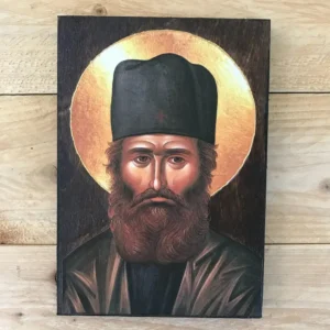 Handmade Saint Ephraim the Great Martyr Wooden Orthodox Icon 14x20cm | Byzantine Christian Wall Art