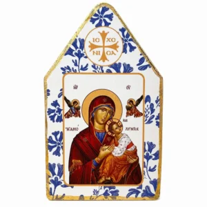 Our Lady of the Passion Wooden Icon – Panagia Amolyntos on 19mm MDF