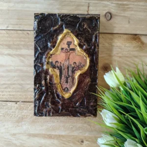Crucifixion of Jesus Christ Wooden Icon - Handmade Orthodox Christian Icon