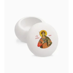 Saint Demetrios Orthodox Decorative Macaron Jar 6.5x6.5x4.5cm