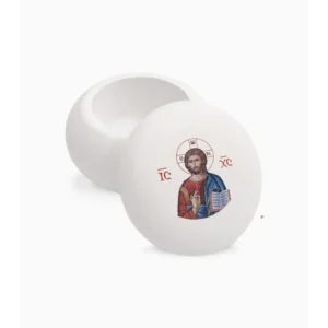 Jesus Christ Orthodox Decorative Macaron Jar 6.5x6.5x4.5cm