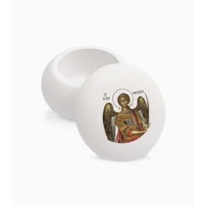 Archangel Michael Orthodox Decorative Macaron Jar 6.5x6.5x4.5cm