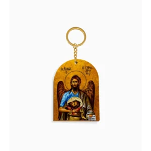 Saint John the Baptist Orthodox Wooden Icon Keychain 4.7x6.5cm