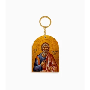 Saint Andrew the Apostle Orthodox Wooden Icon Keychain 4.7x6.5cm