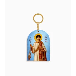 Saint Stephen the Protomartyr Orthodox Wooden Icon Keychain 4.7x6.5cm