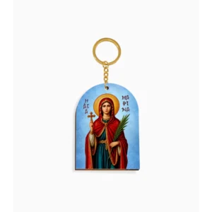 Saint Marina Orthodox Wooden Icon Keychain 4.7x6.5cm